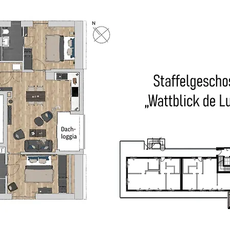 Apartmenthaus Vor Den Halligen Wattblick De Luxe 北滩岛